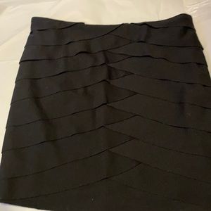 NWOT RAMPAGE JET BLACK MINI SKIRT LAYERED FRONT